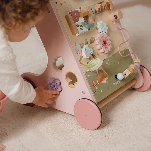 Carrellino Primi Passi Multi Attività In Legno - Fairy Garden