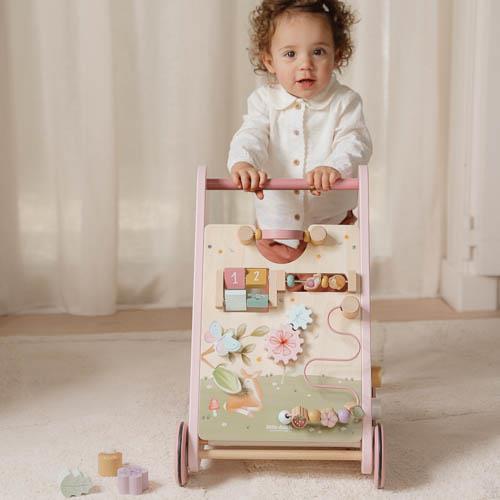 Carrellino Primi Passi Multi Attività In Legno - Fairy Garden
