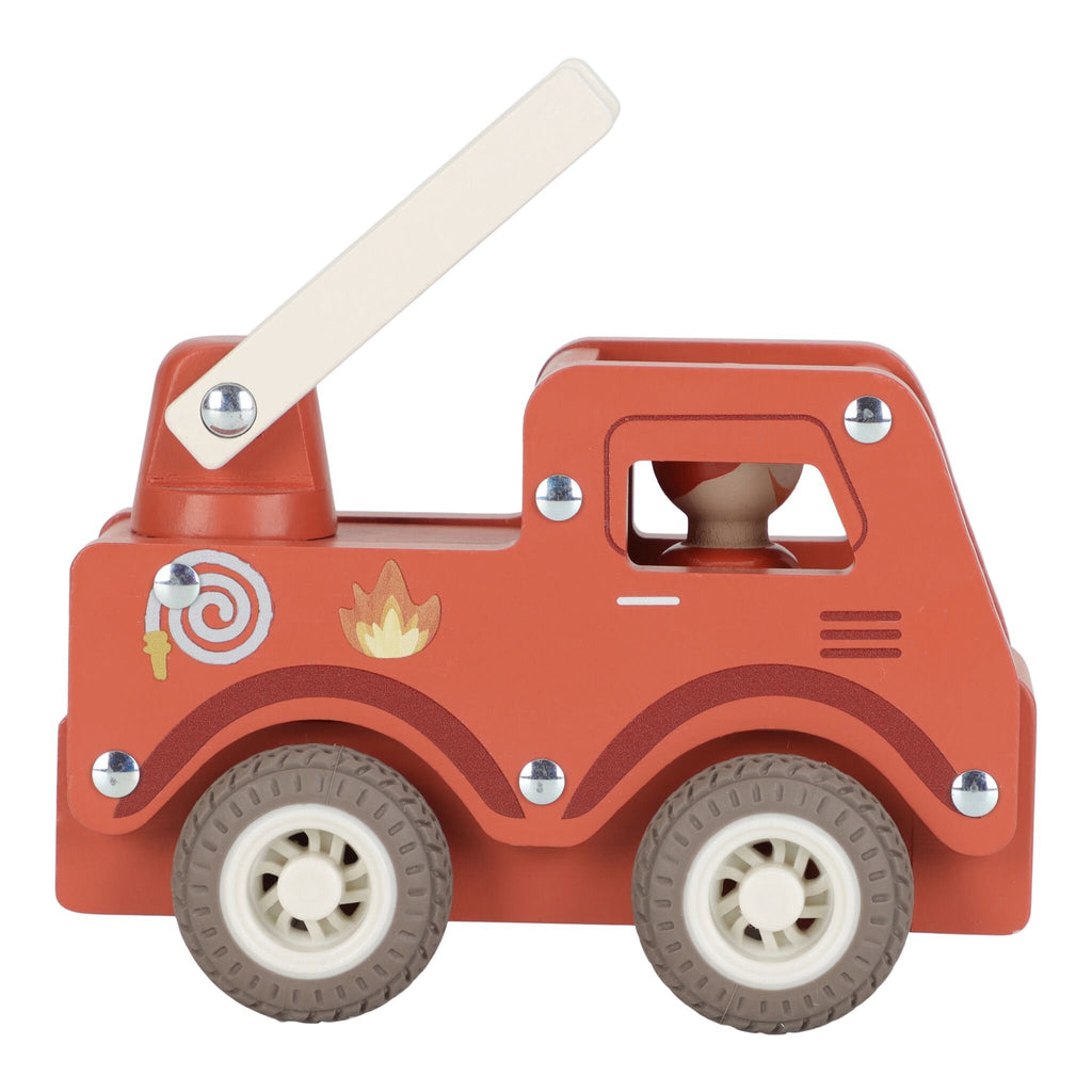 Camion Dei Pompieri Con Personaggio In Legno