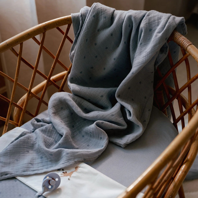 Mussola 100% Cotone - Swaddle - Denim Blue