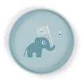 Piatto Piano con Base Antiscivolo - Elefante Blu