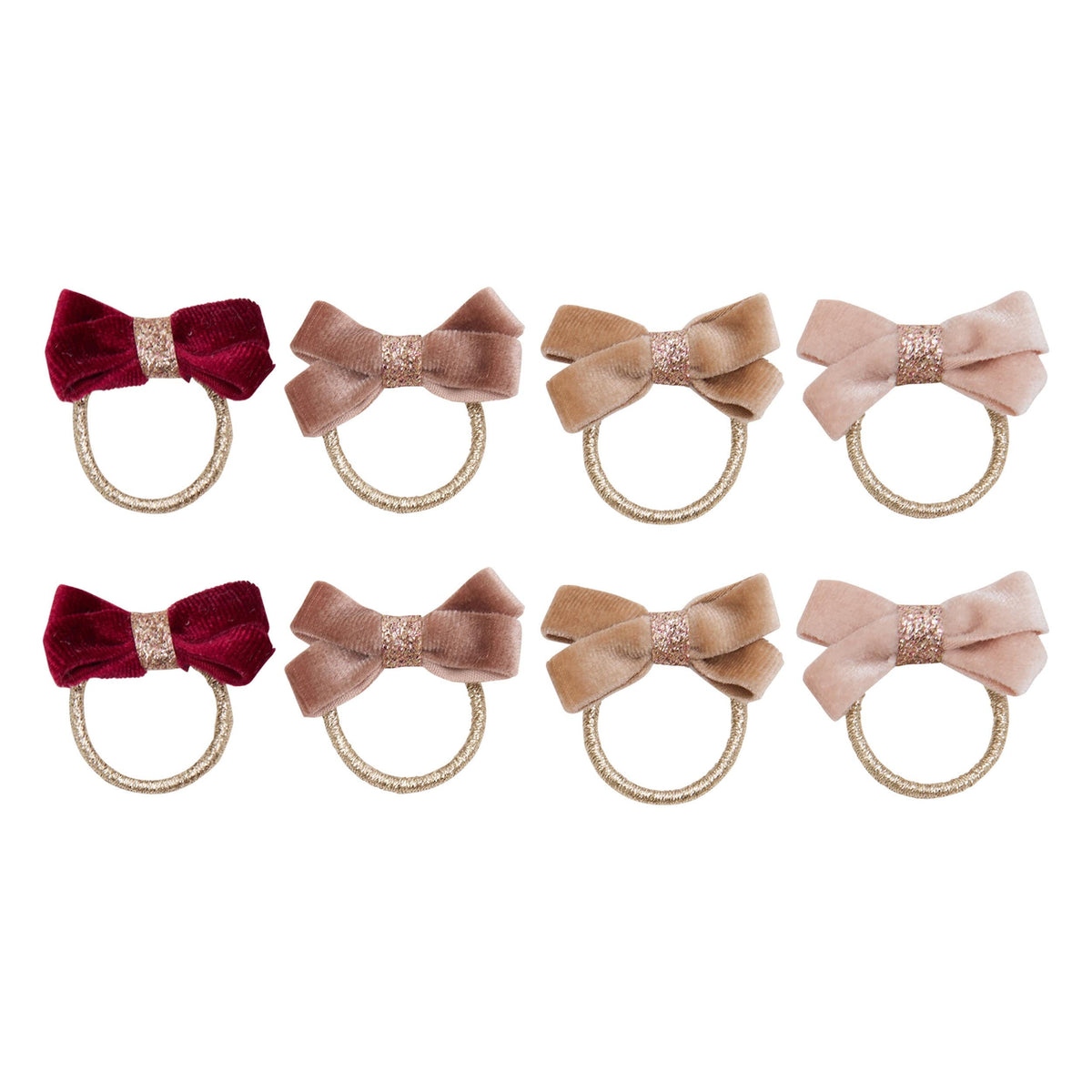 Mini Elastici Capelli - Fiocchi Velluto Glitter - Mimi & Lula
