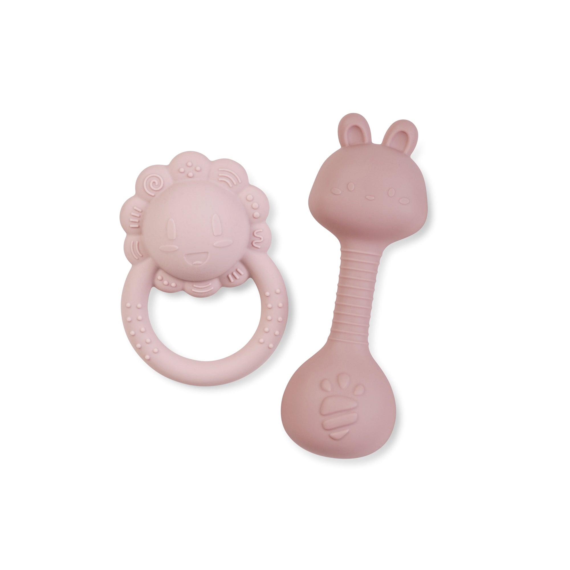 Set Dentizione Con Sonaglio Tiny Treasures - Rosa