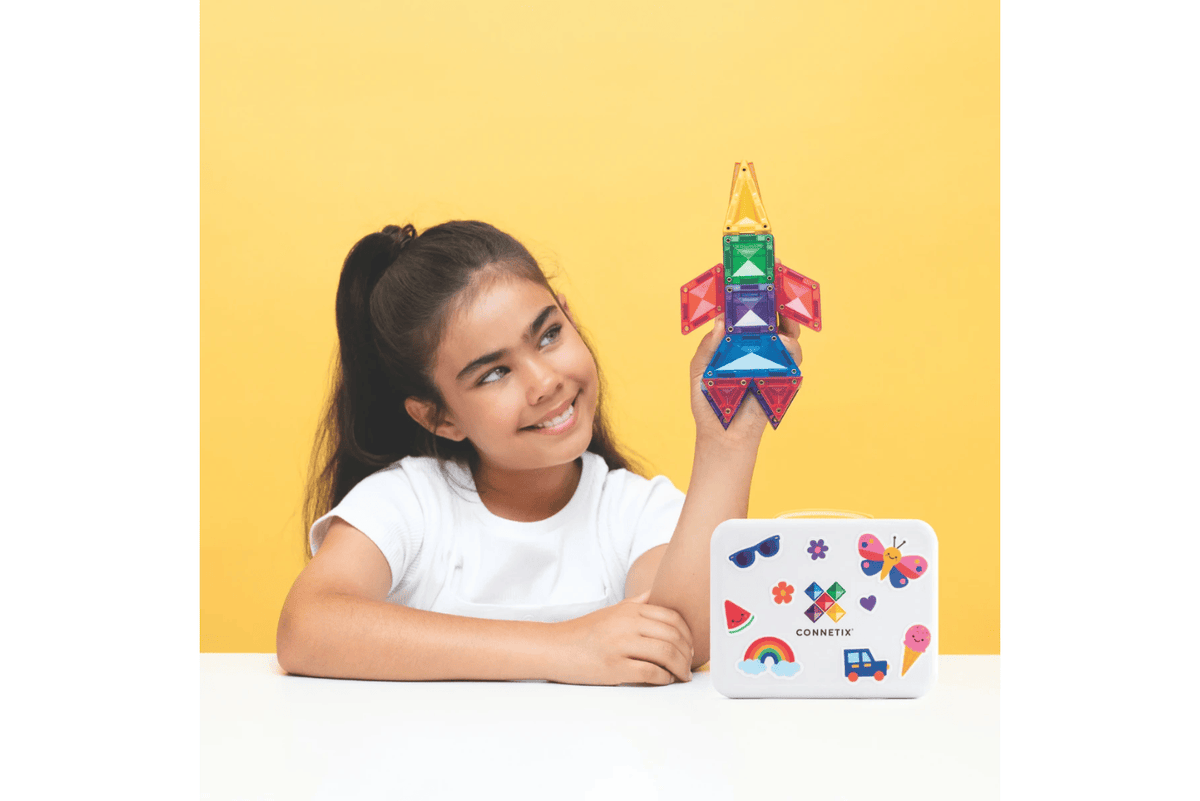 Tessere Magnetiche - 32 Pezzi - Pastello - Mini Travel Pack - 100% Plastica ABS Atossica - Connetix - immagine 4