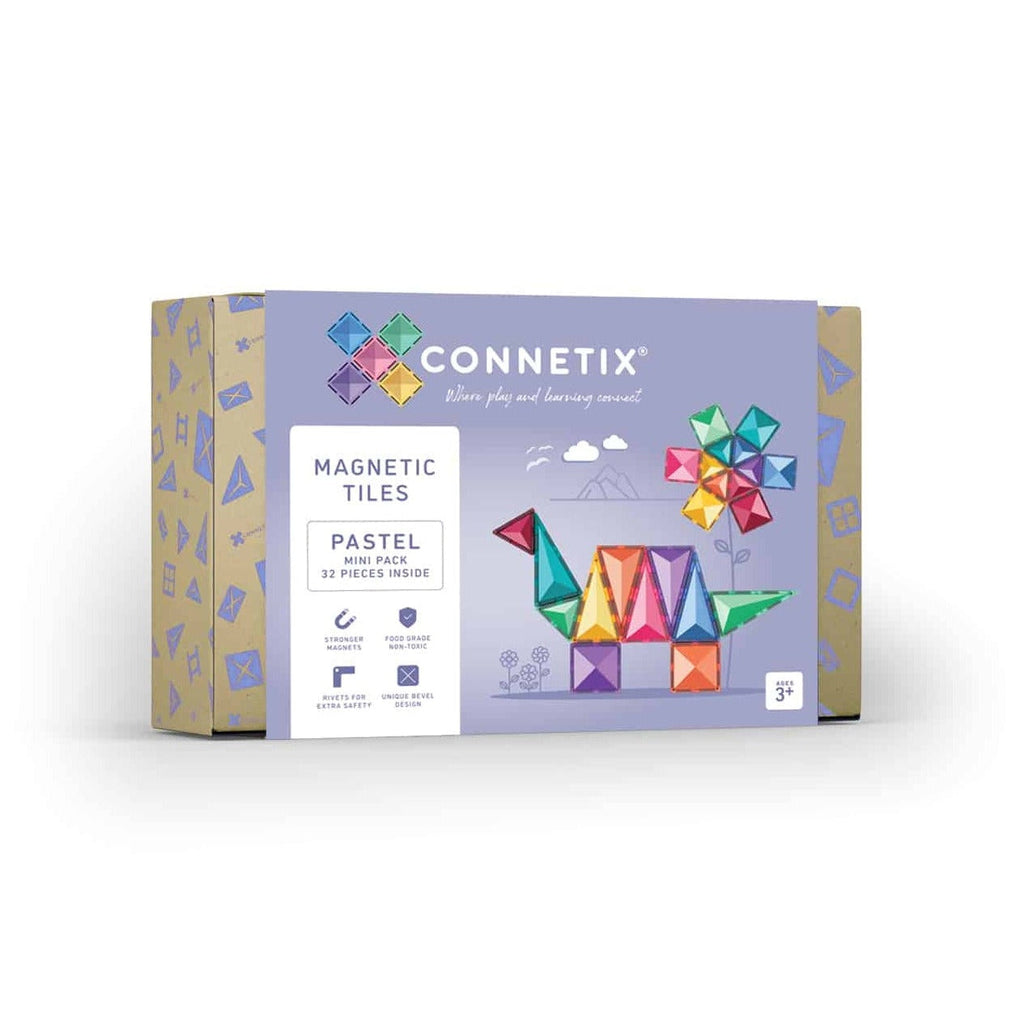 Tessere Magnetiche - 32 Pezzi - Pastello - Mini Pack - 100% Plastica ABS Atossica - Connetix