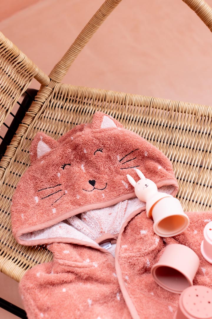 Asciugamano Con Cappuccio - Gattina Rosa