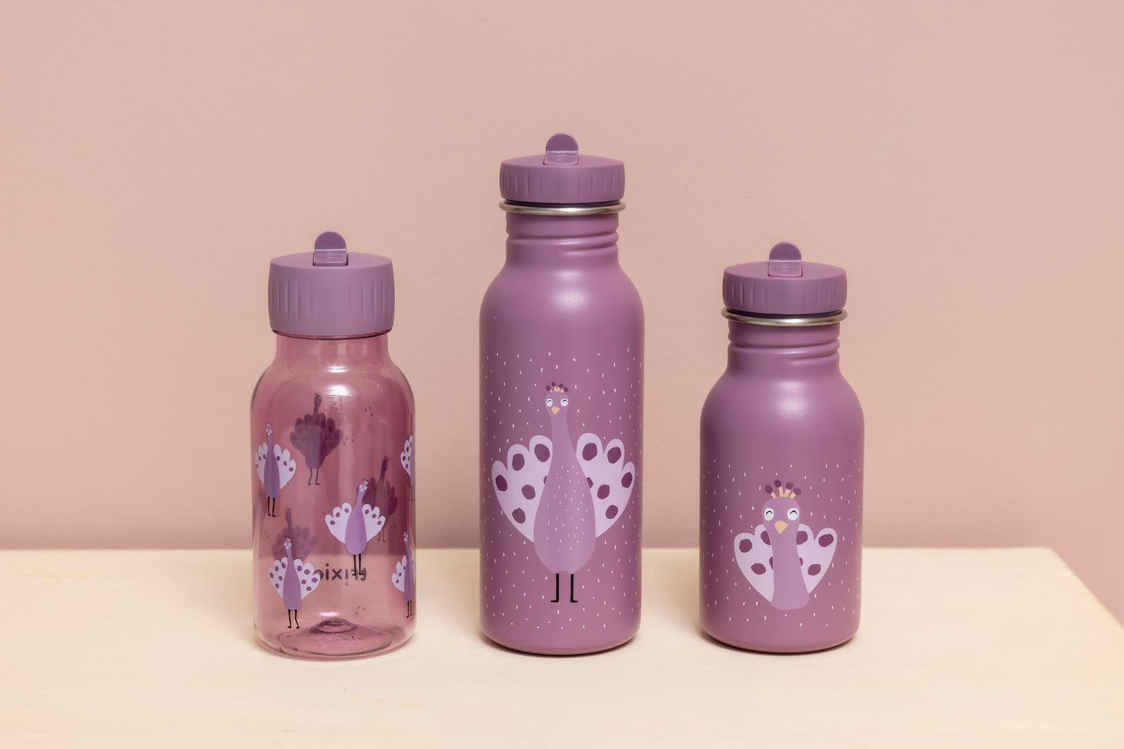 Borraccia In Acciaio Inox Con Tappo Con Beccuccio 350 ml - Pavone