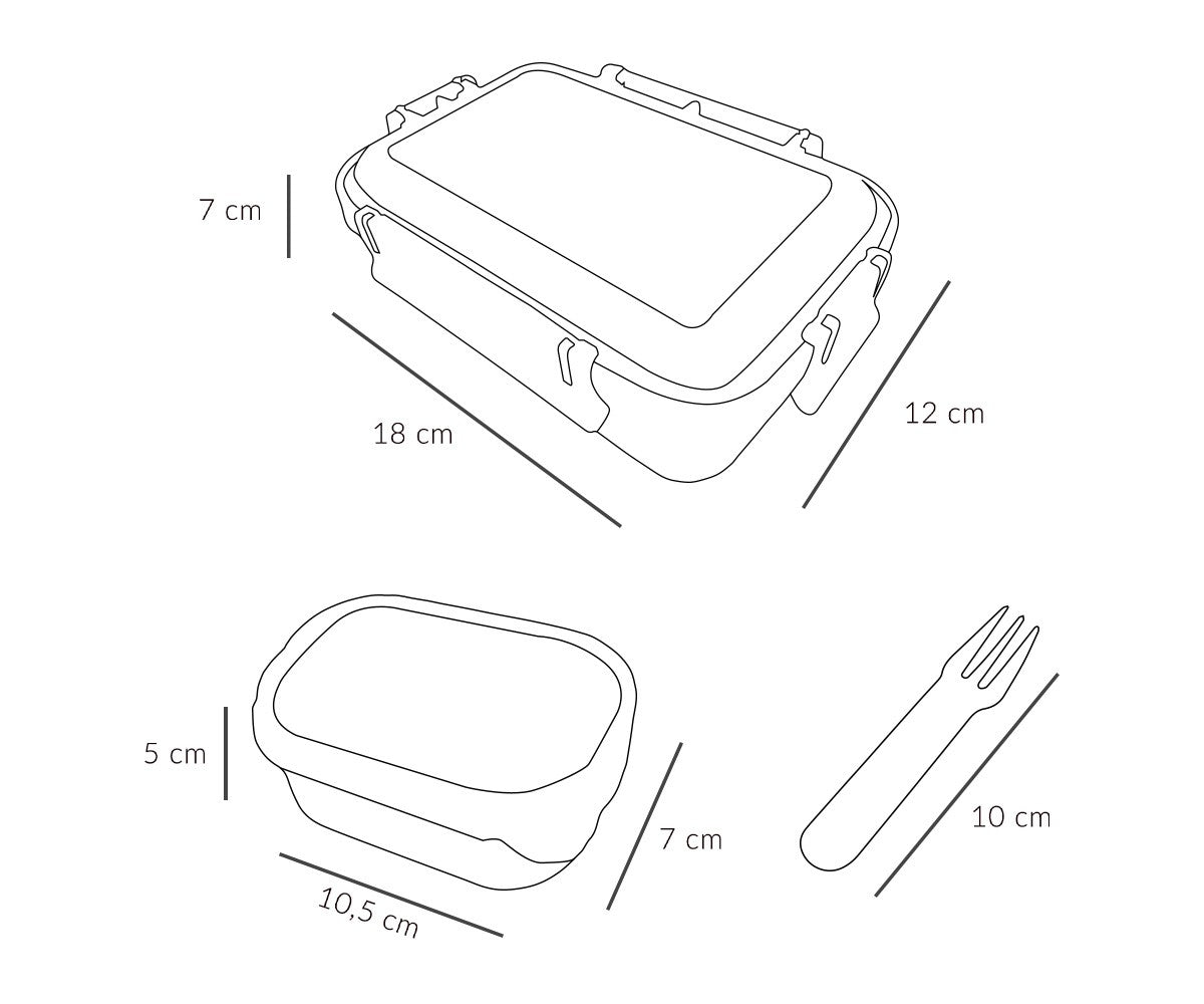 Porta Merenda  Con Coperchio Bento Ermetico - Geometric Nature