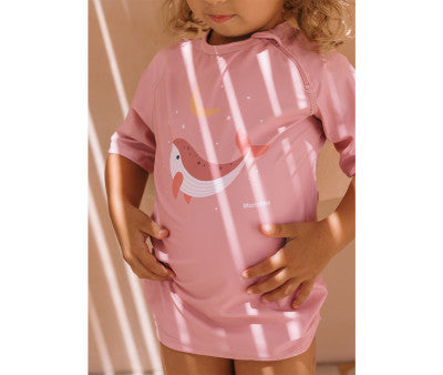 T-shirt Nuoto Protezione Solare - Pink Whale