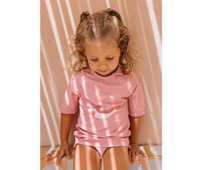 T-shirt Nuoto Protezione Solare - Pink Whale