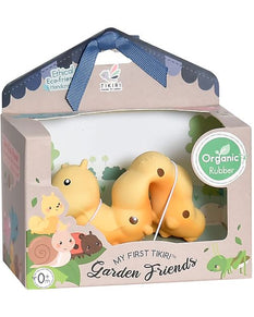 Gioco 3 in 1 - Bruco -  Massaggiagengive, Sonaglio, Gioco Da Bagnetto - 100% Caucciù Naturale