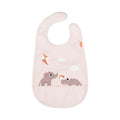 Bavaglino Impermeabile Con Tasca Elefante Con Aquilone e Coccodrillo Rosa - Chiusura in Velcro