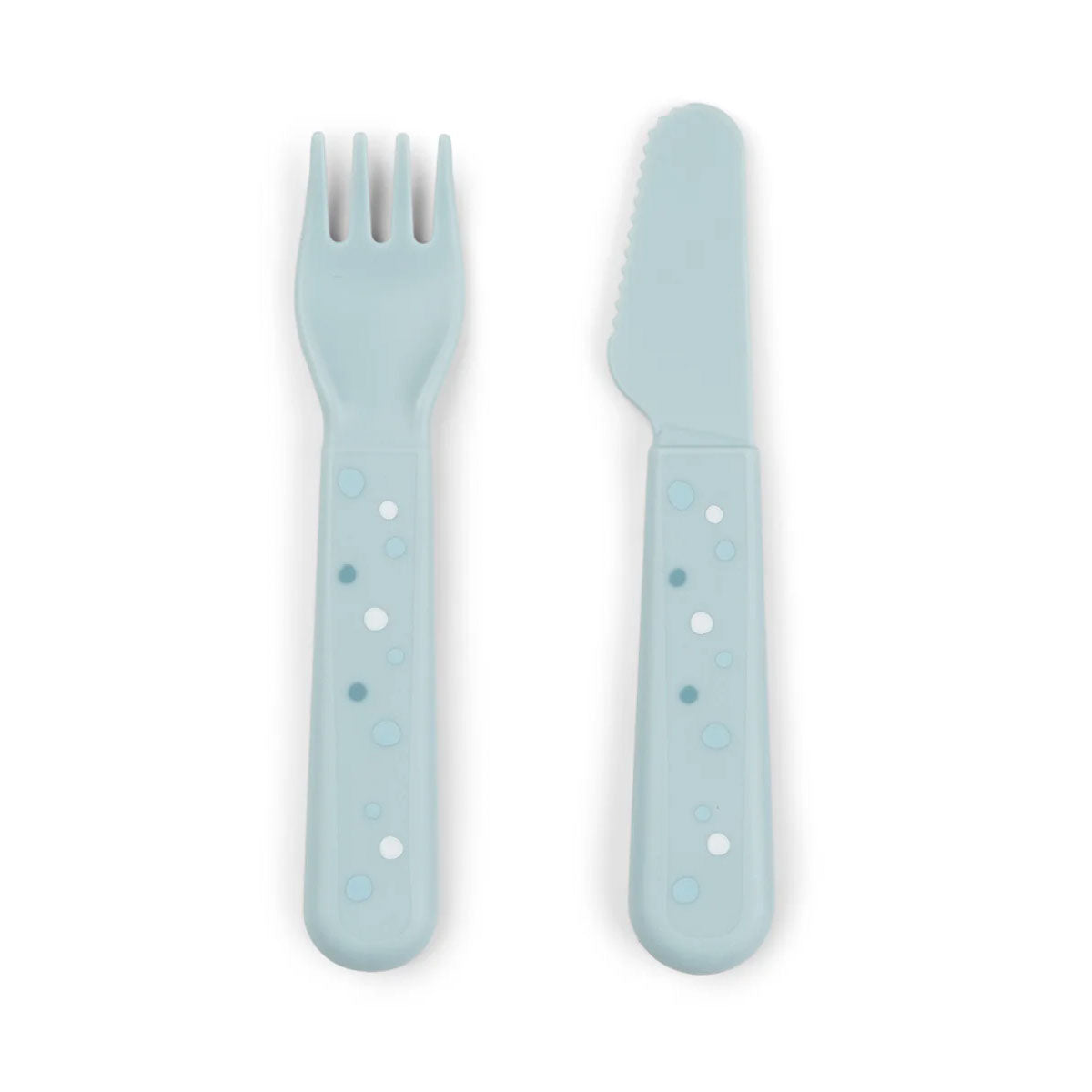 Set Posate  Da Apprendimento 100% PP Alimentare - Dots Blu