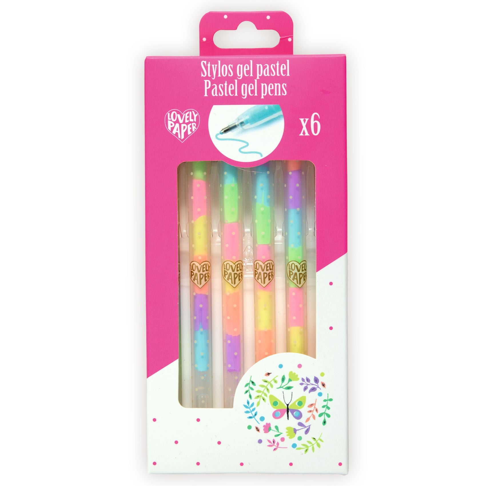 Set 6 penne gel pastello