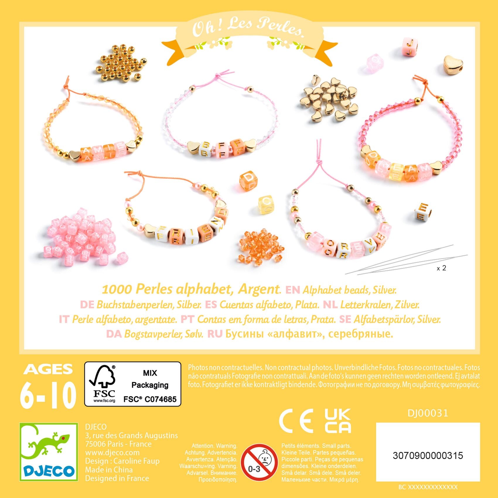 Perline Dell'Alfabeto - Oro