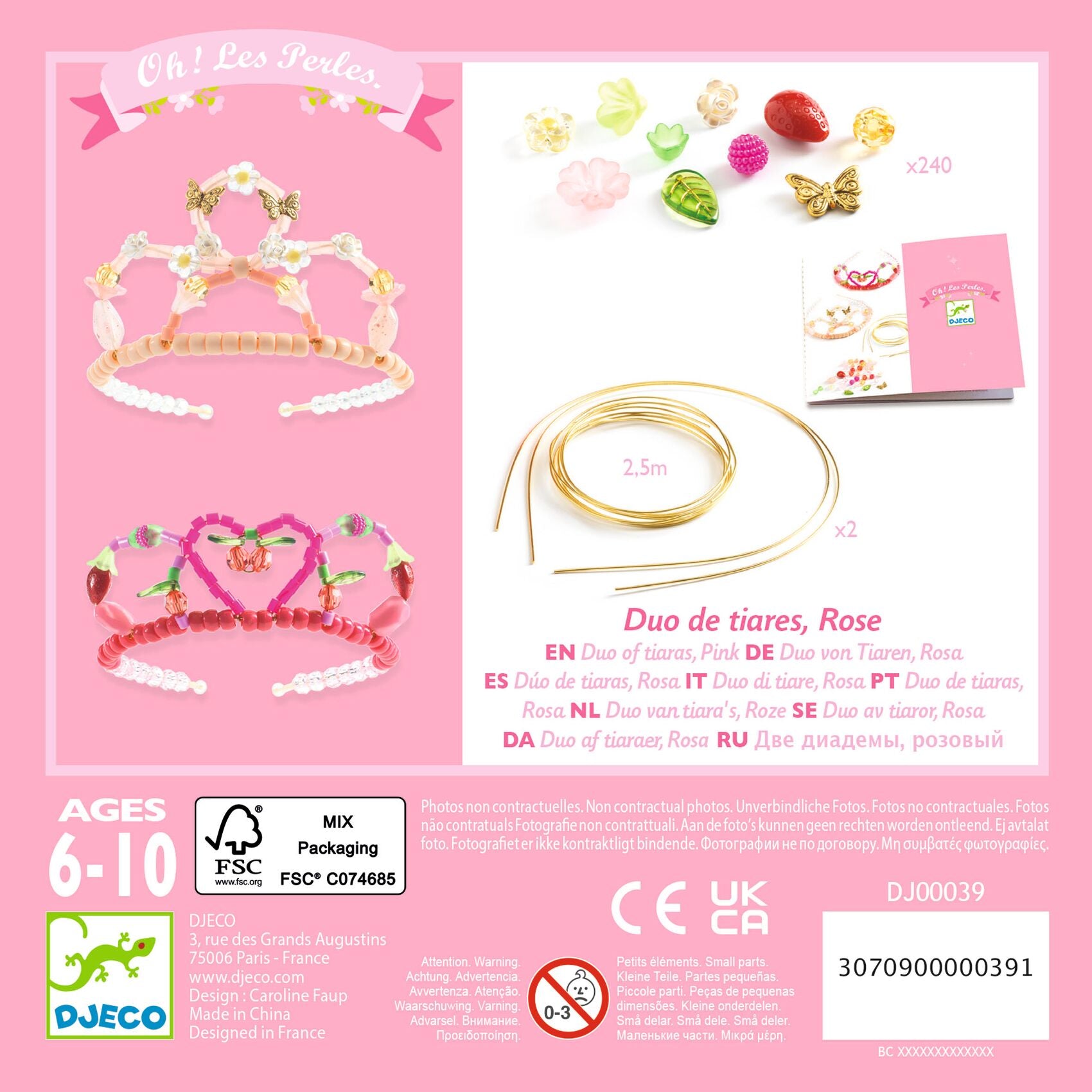 Perline Duo Corone - Rosa