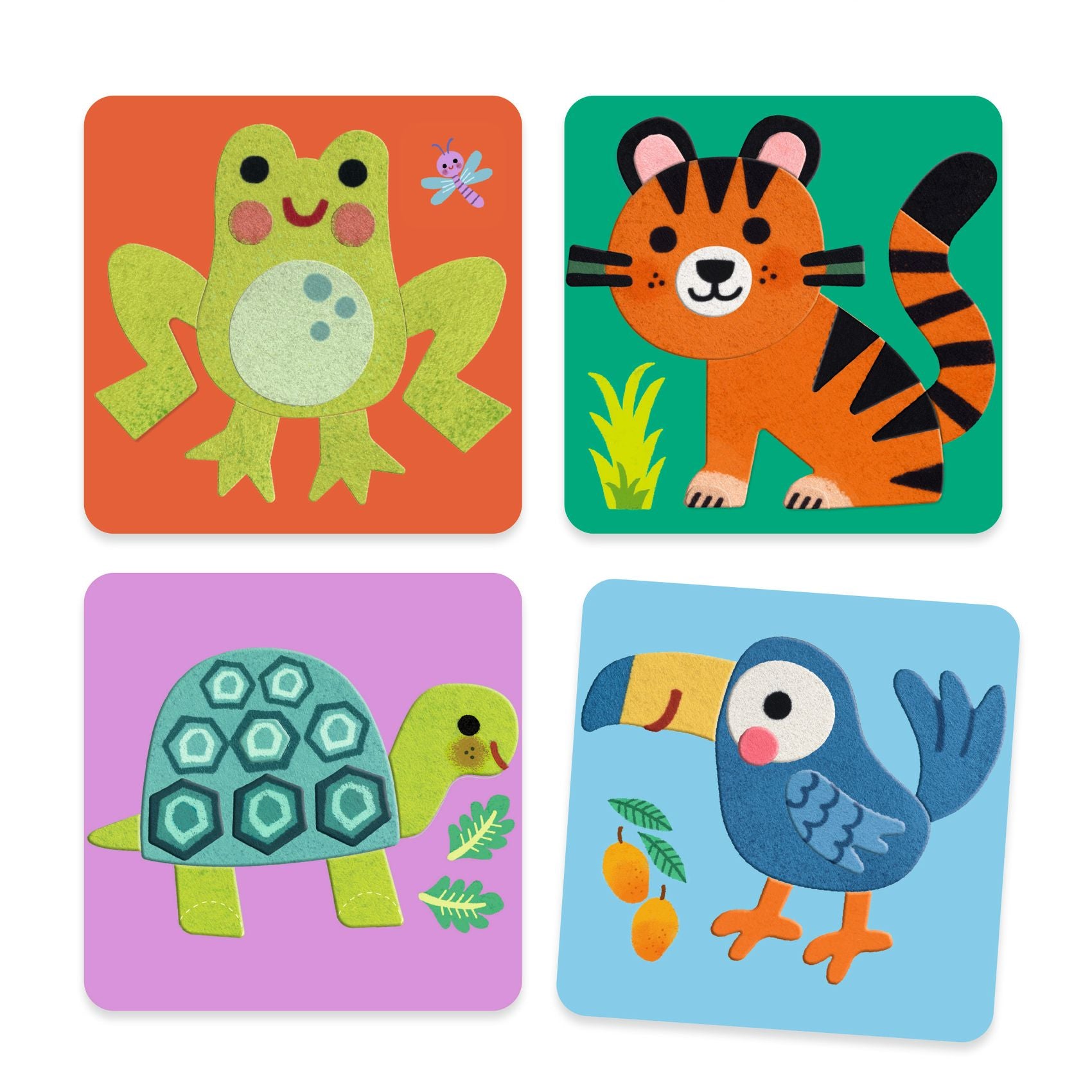 Quadretti in feltro – Animali morbidi