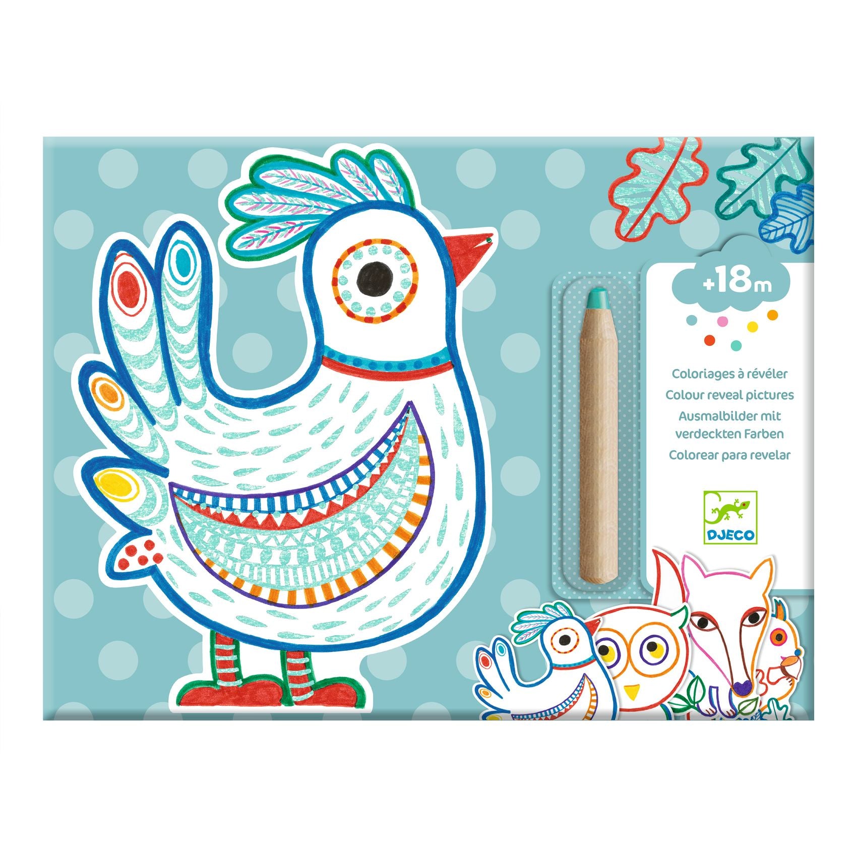 Set Disegni Da Colorare e Rivelare - Animali Del Bosco
