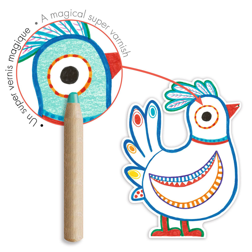 Set Disegni Da Colorare e Rivelare - Animali Del Bosco