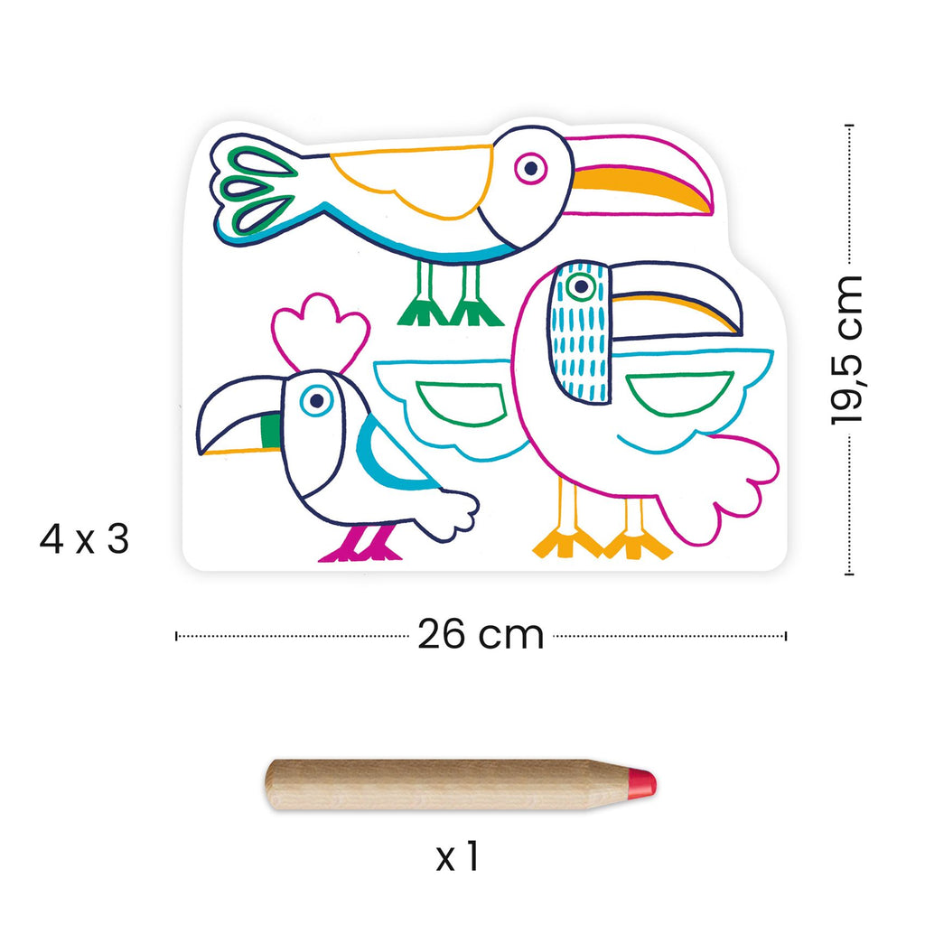 Set Da Colorare - 12 Immagini - Famiglie Selvatiche