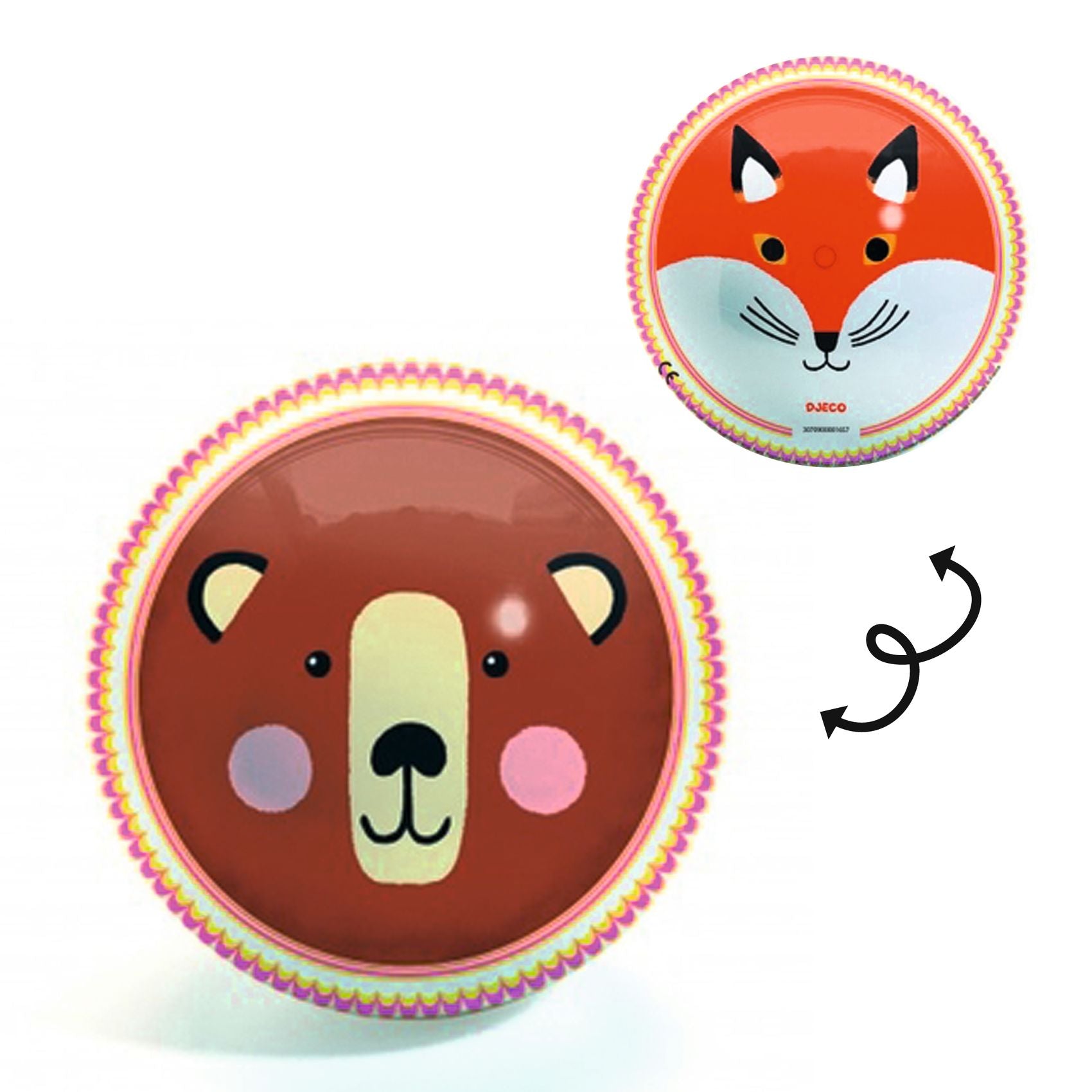 Palla Bear & Fox (Large), grande palla gonfiabile per bambini