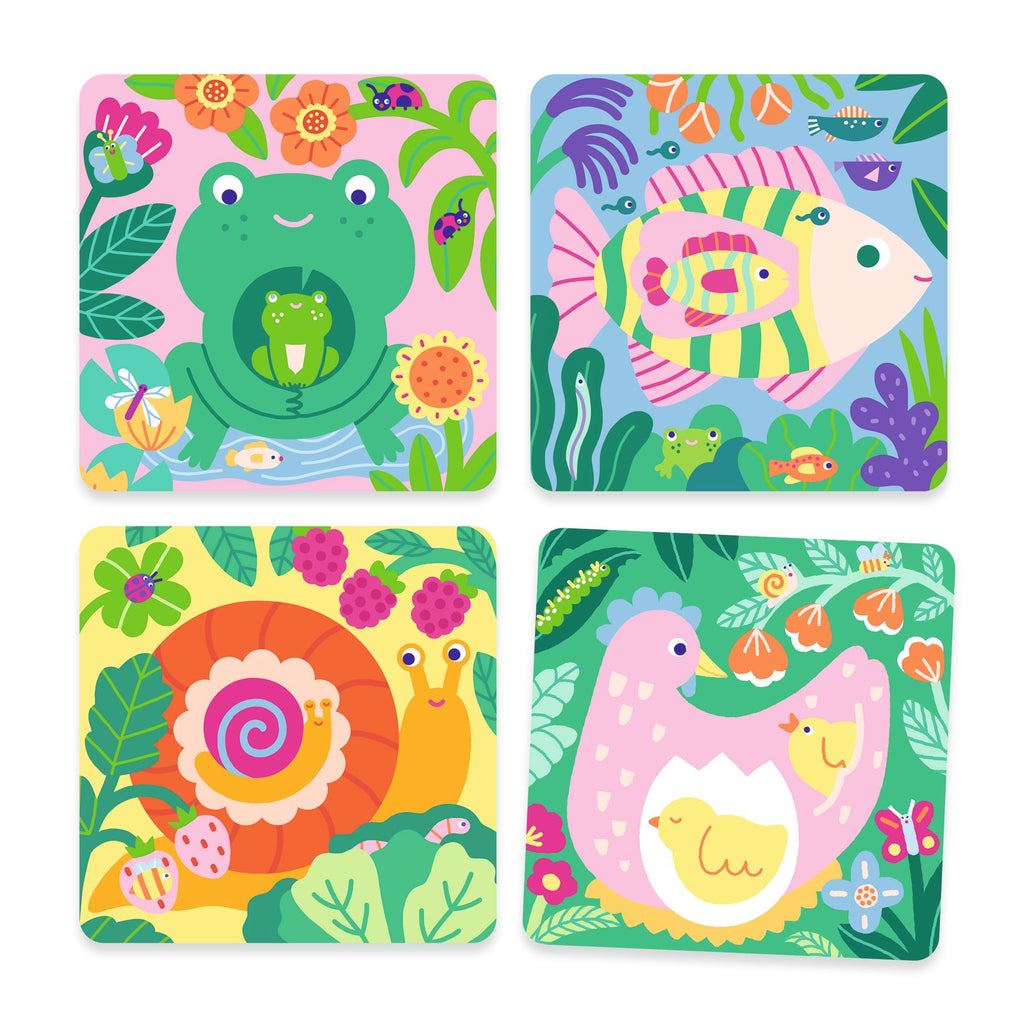 Cards Da Colorare Con Penna Ad Acqua - Mamma E Bambino In Giardino