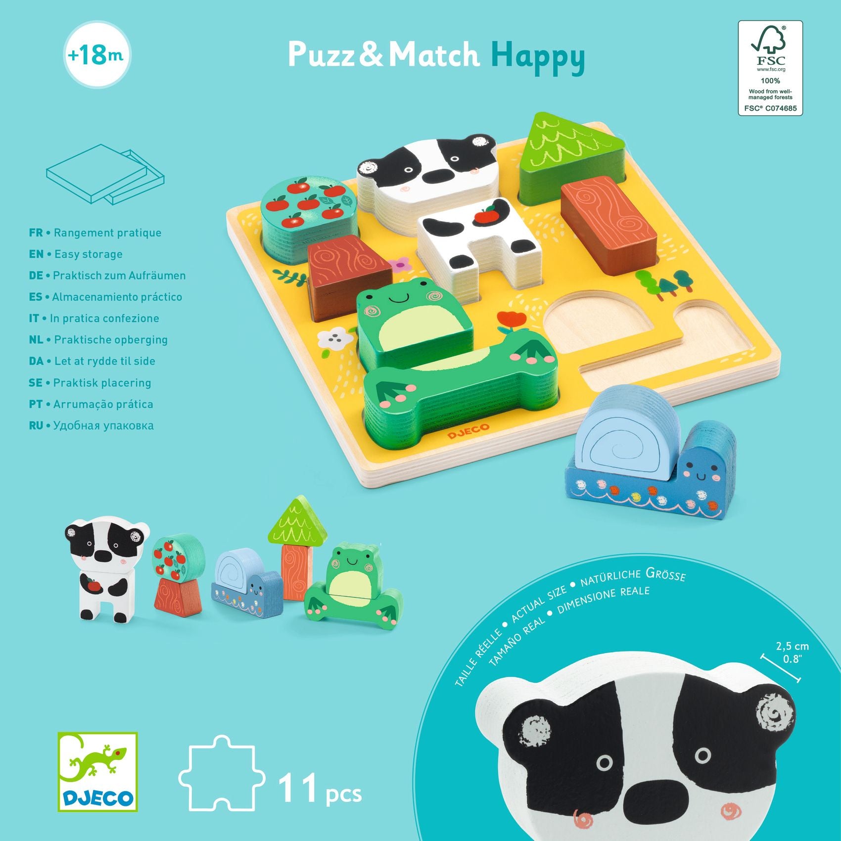 Puzzle in Legno - Puzz & Match Happy