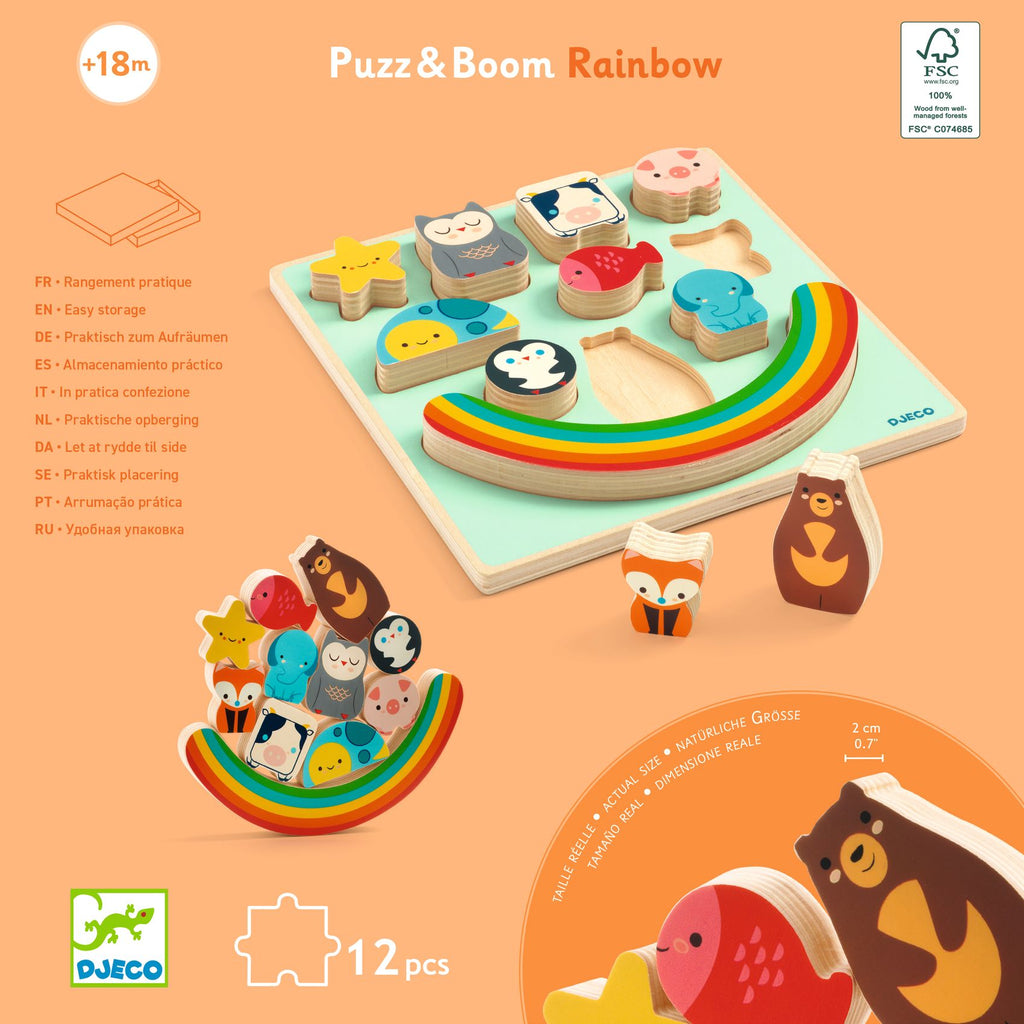 Puzzle Incastri Equilibrio In Legno - Arcobaleno