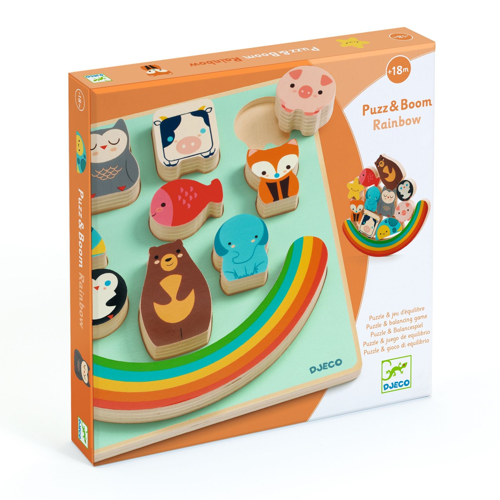 Puzzle Incastri Equilibrio In Legno - Arcobaleno