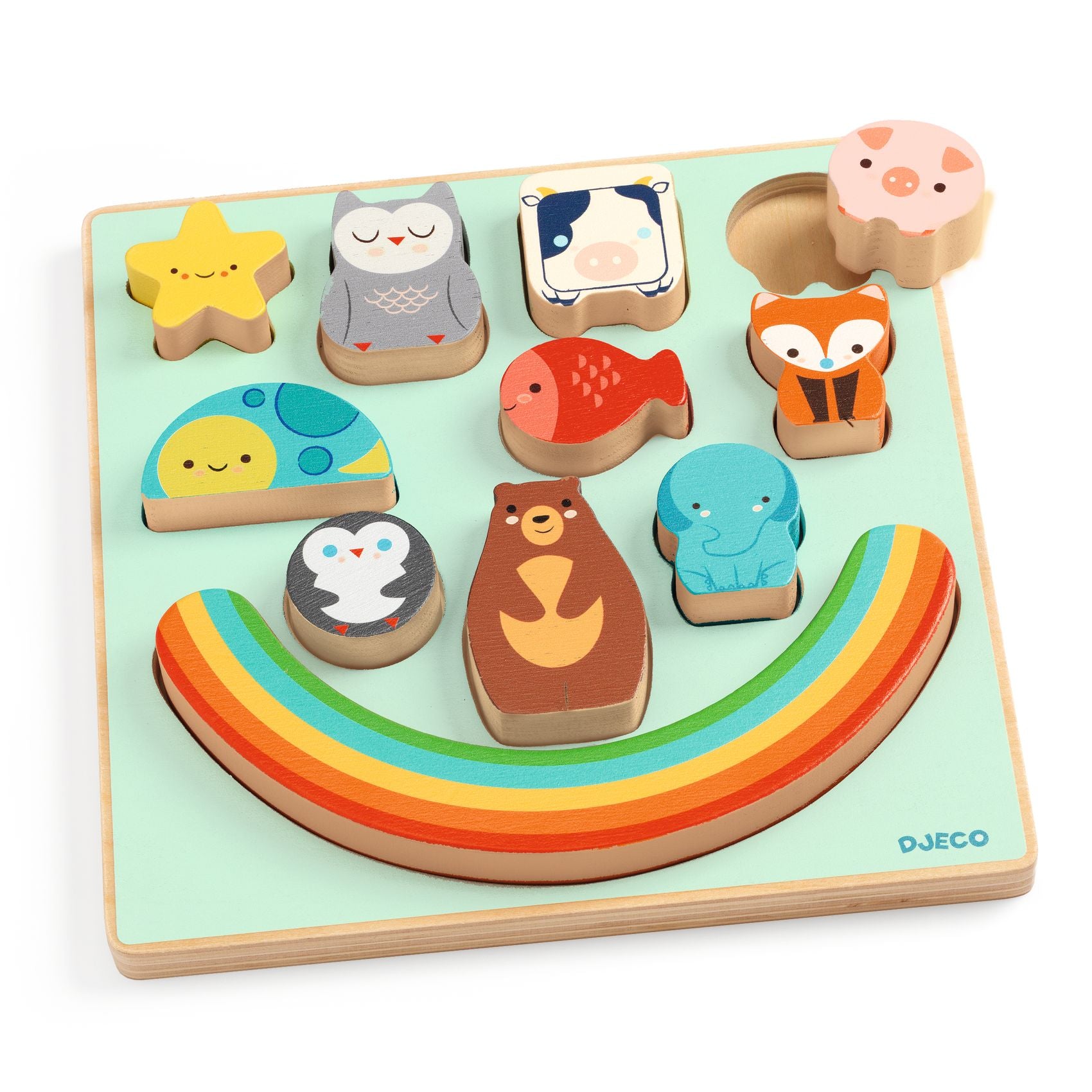 Puzzle Incastri Equilibrio In Legno - Arcobaleno
