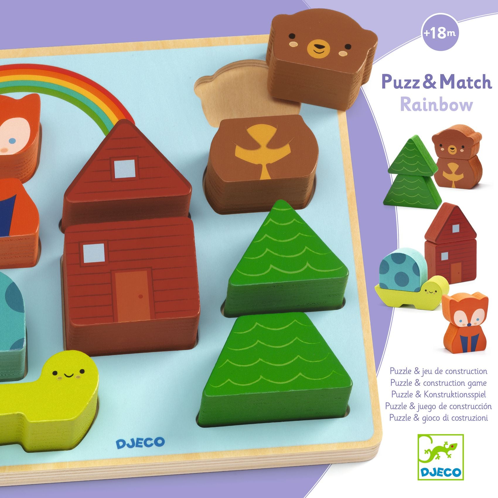Puzzle e  Abbinamenti In Legno Arcobaleno