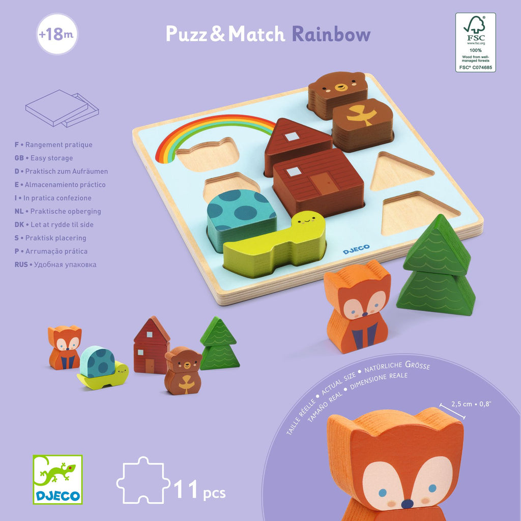 Puzzle e  Abbinamenti In Legno Arcobaleno