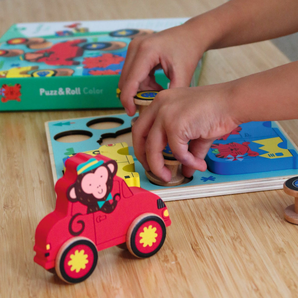 Puzzle 2-in-1 con pista Puzz & Roll Color