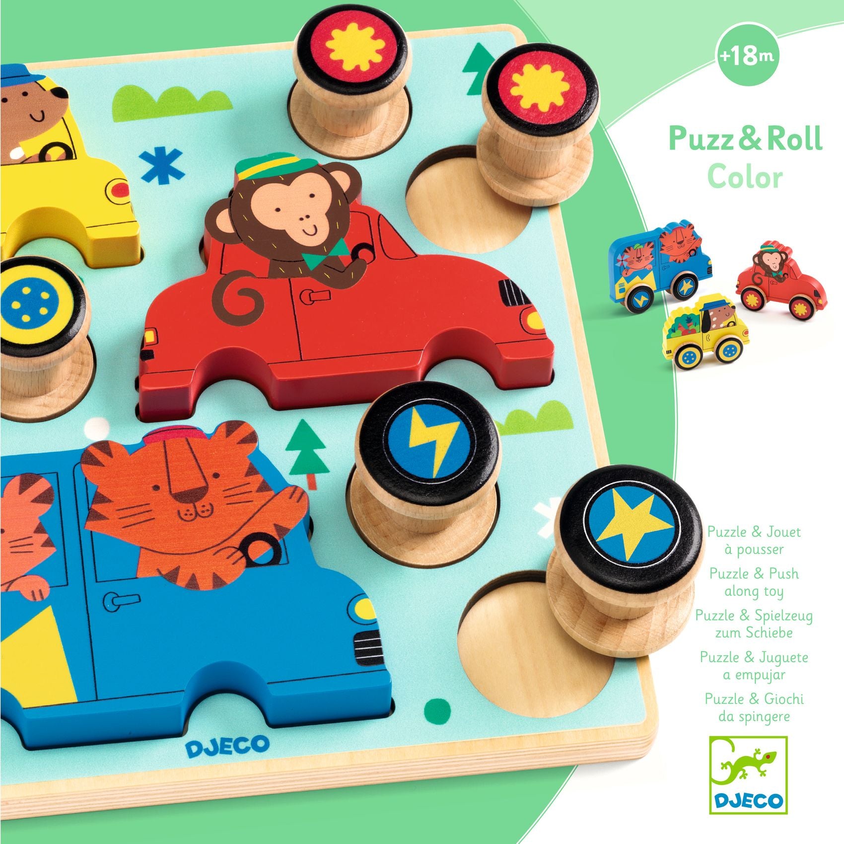 Puzzle 2-in-1 con pista Puzz & Roll Color