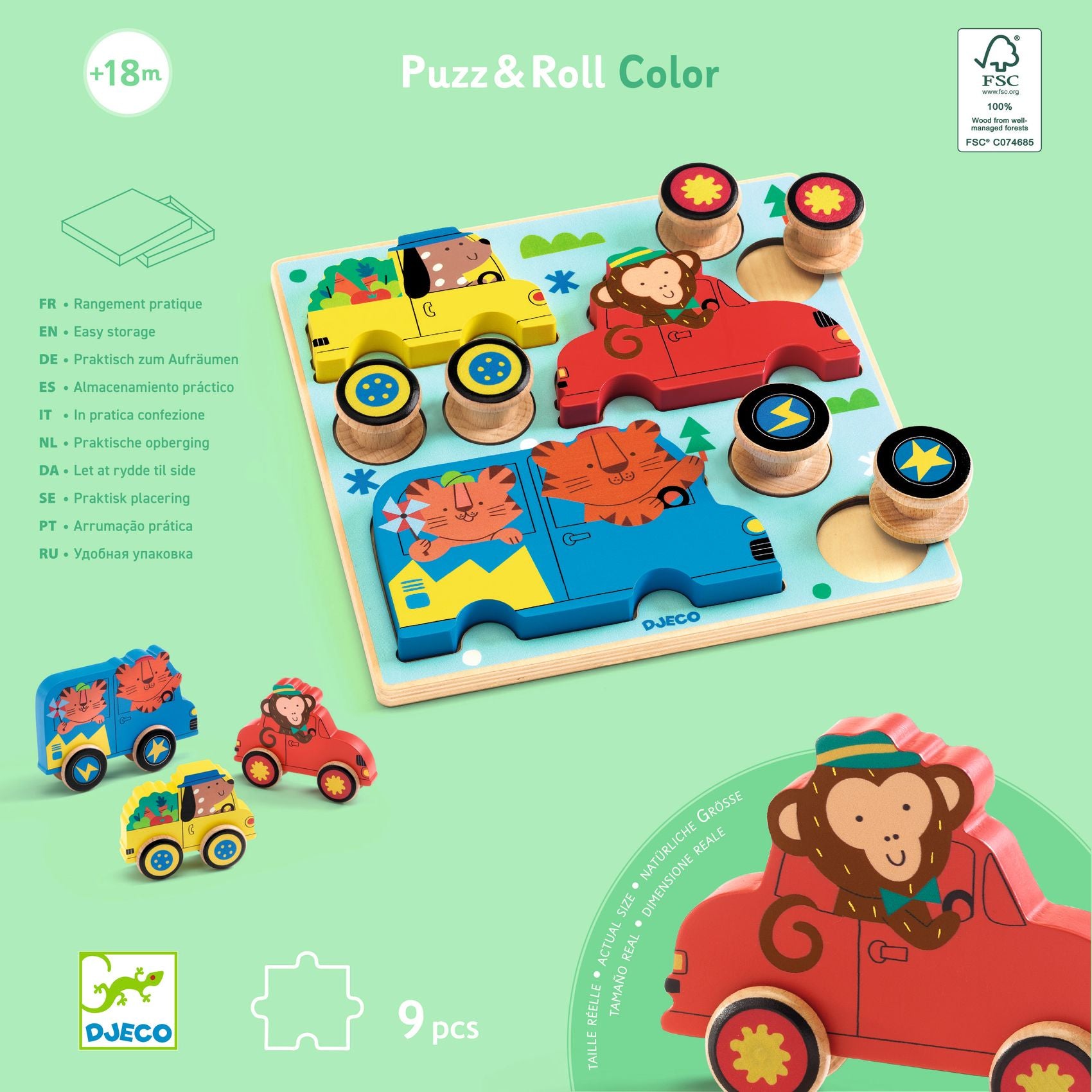 Puzzle 2-in-1 con pista Puzz & Roll Color