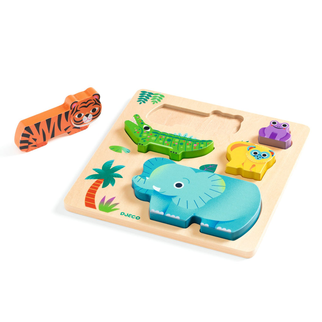 WoodyWild – Gioco in legno con animali selvatici da impilare e incastrare
