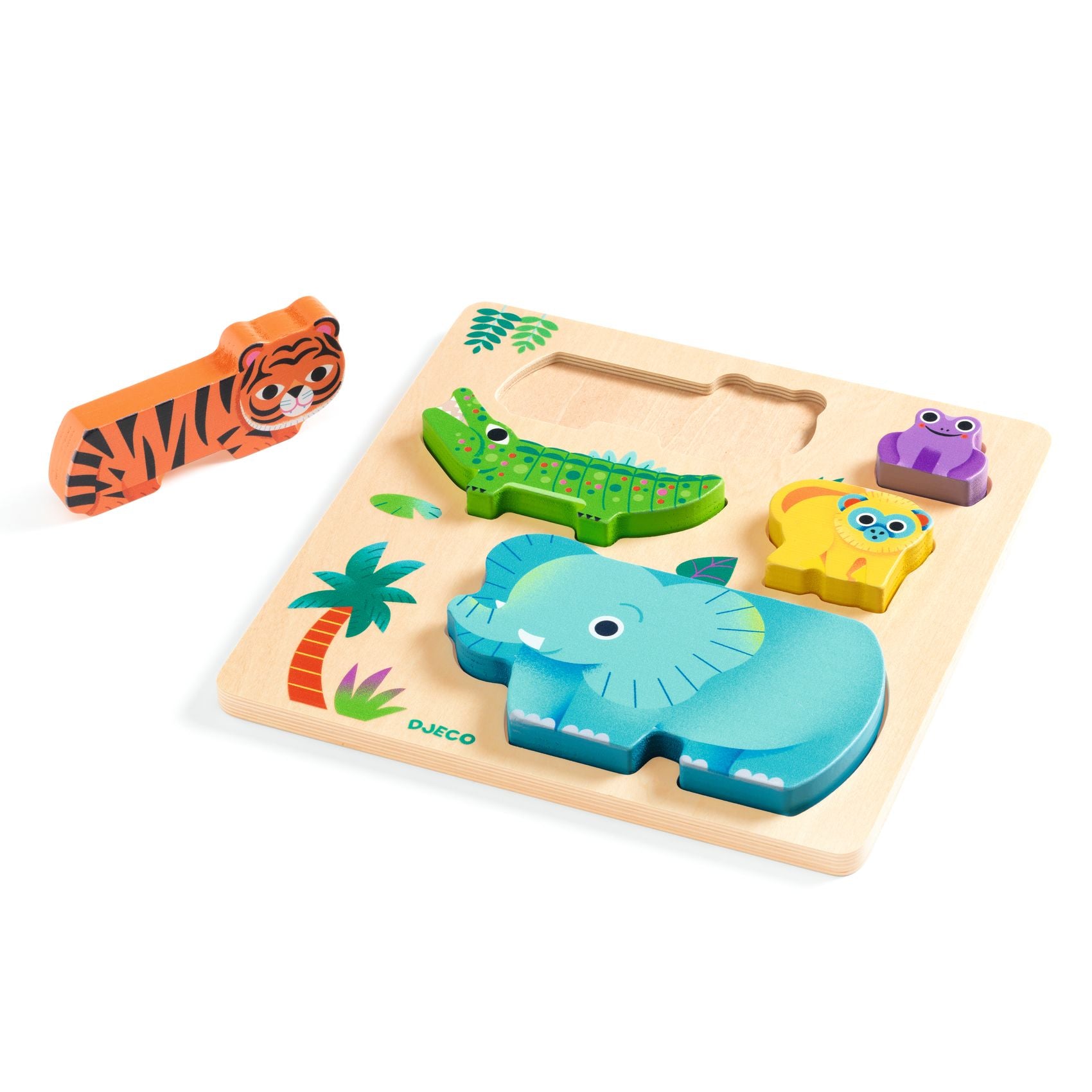 WoodyWild – Gioco in legno con animali selvatici da impilare e incastrare