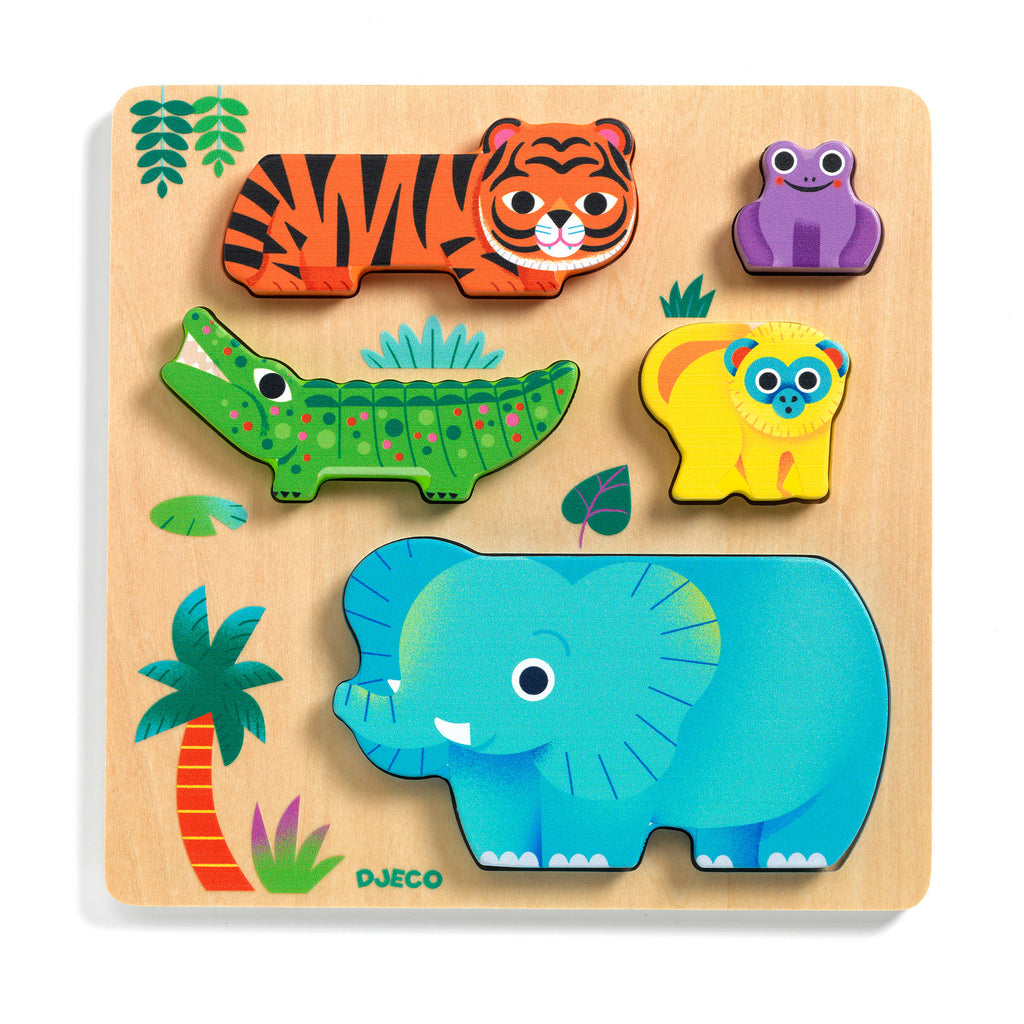 WoodyWild – Gioco in legno con animali selvatici da impilare e incastrare