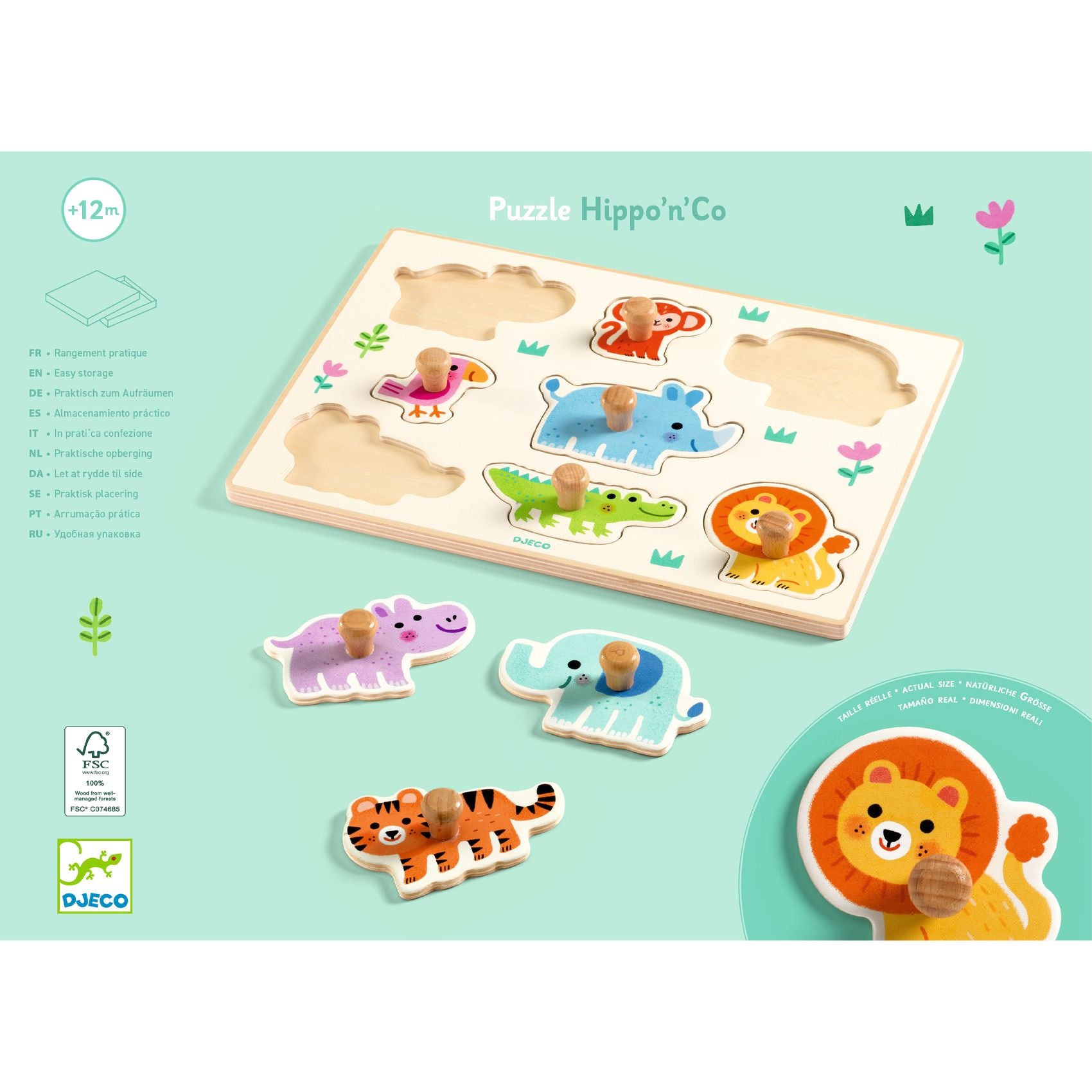 Puzzle Incastri In Legno - Hippo'n'Co