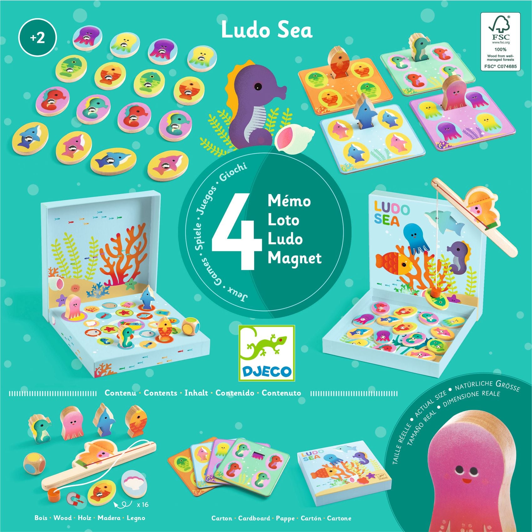 Ludo Sea - 4 Giochi In Legno