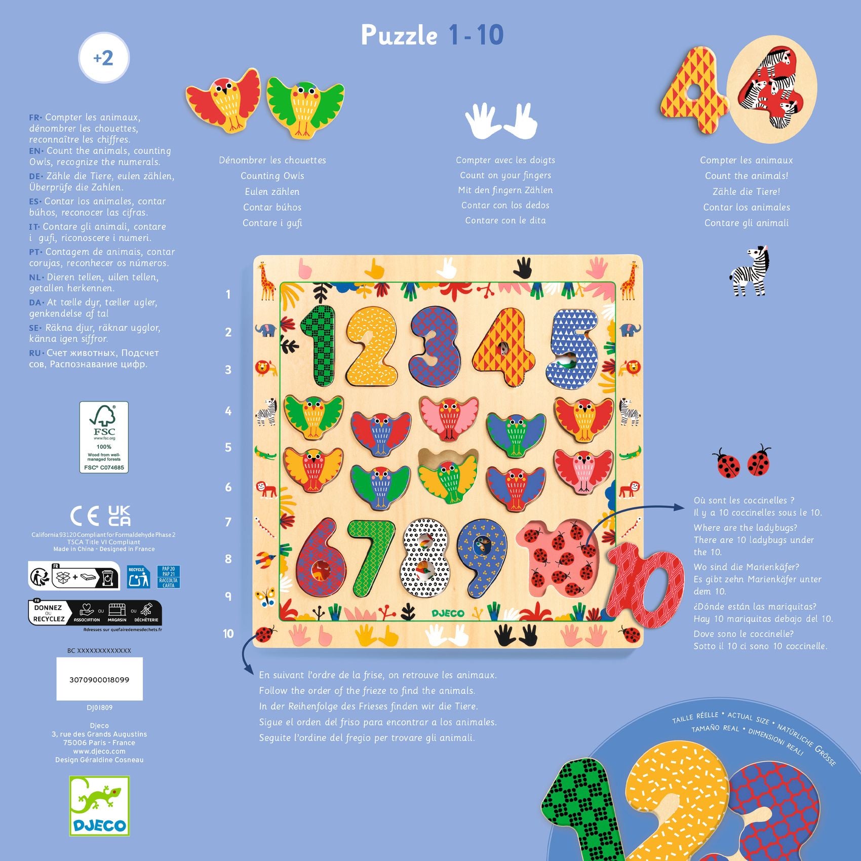 Puzzle In Legno Numeri 1-10 