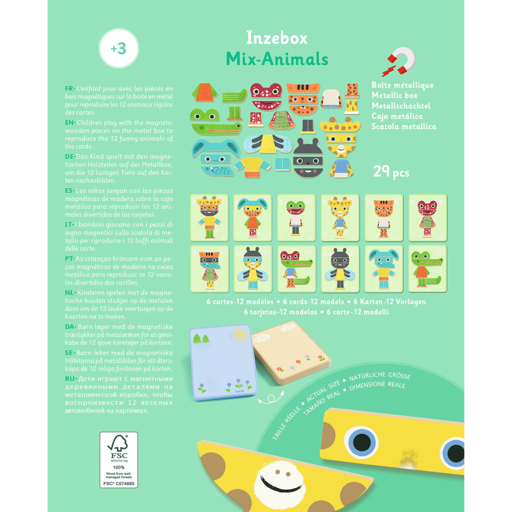 Inzebox Mix Animals, gioco magnetico animali da comporre