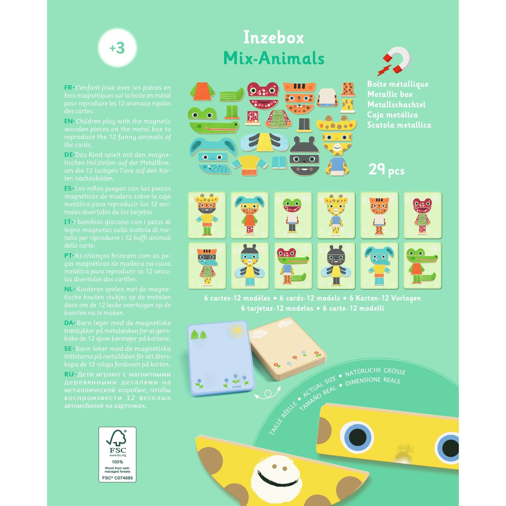 Inzebox Mix Animals, gioco magnetico animali da comporre
