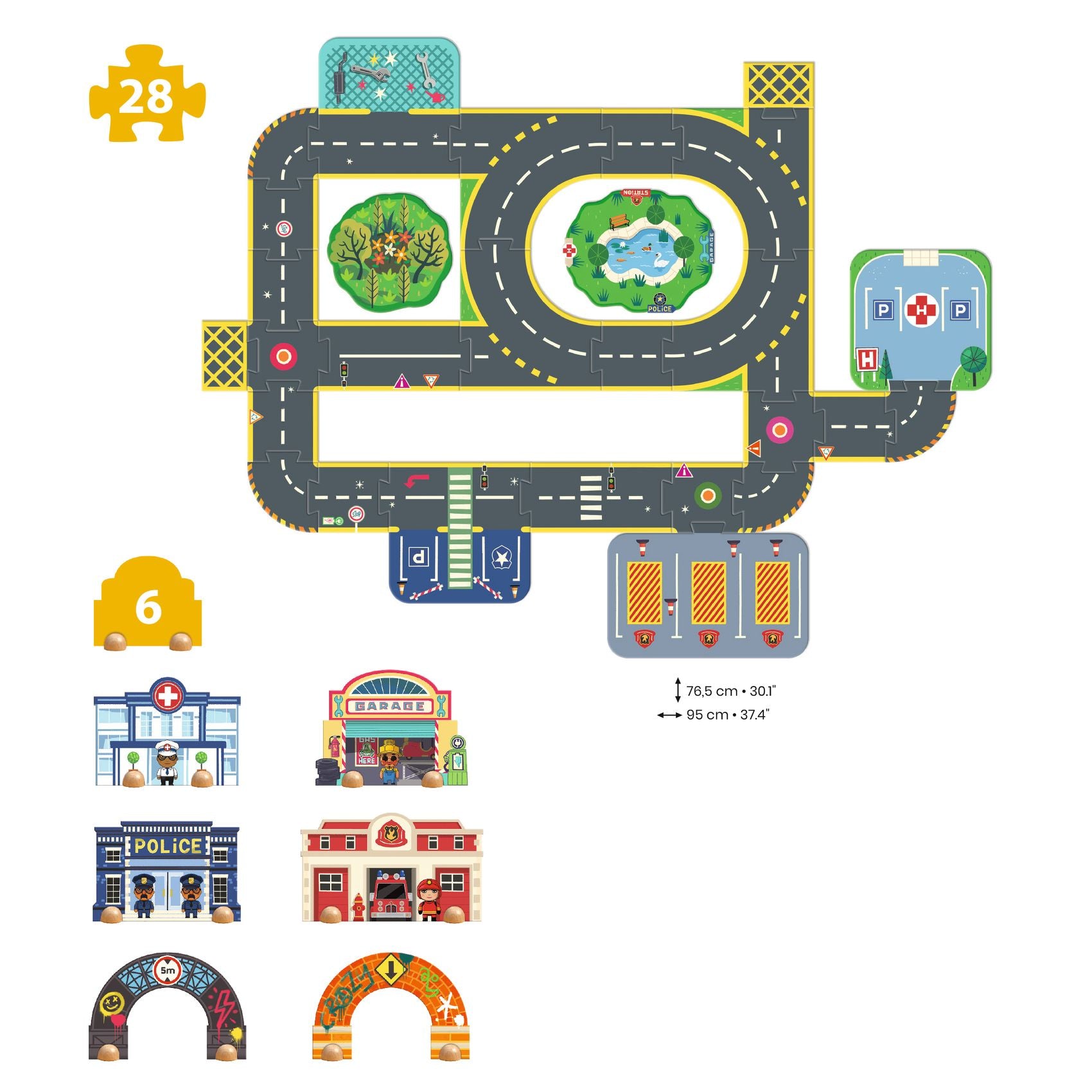Puzzle Gigante - La Città - 28+6 pezzi