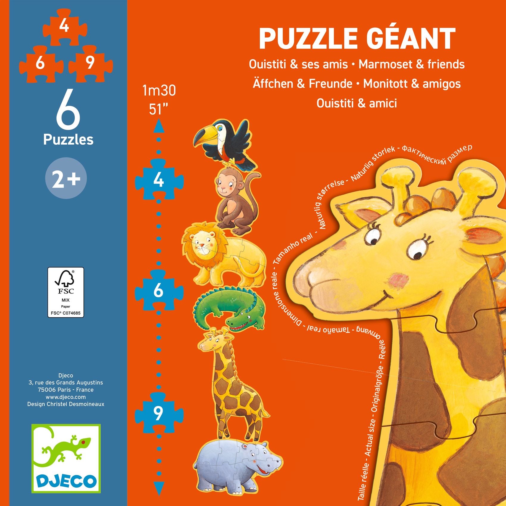 Puzzle Gigante Progressivo - Ouistiti e i Suoi Amici