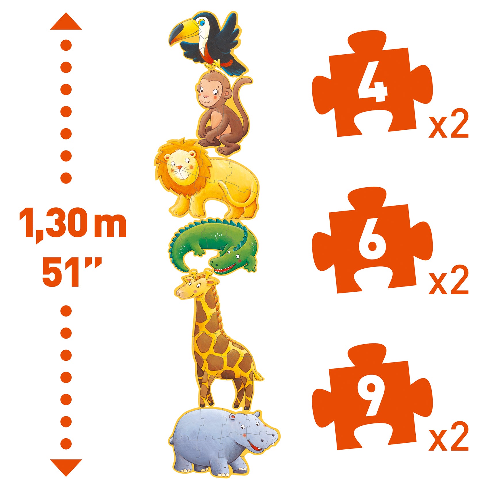 Puzzle Gigante Progressivo - Ouistiti e i Suoi Amici