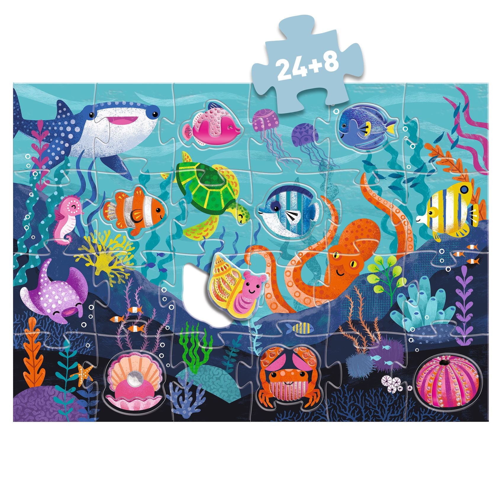 Puzzle Gigante - Sotto Il Mare- 24 + 8 pezzi