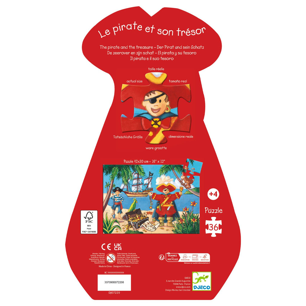 Puzzle 36 pezzi - Il Pirata e Il Suo Tesoro - Djeco - immagine 6