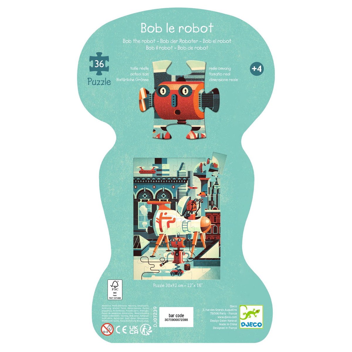 Puzzle Bob Il Robot - 36 pezzi - Djeco - immagine 6