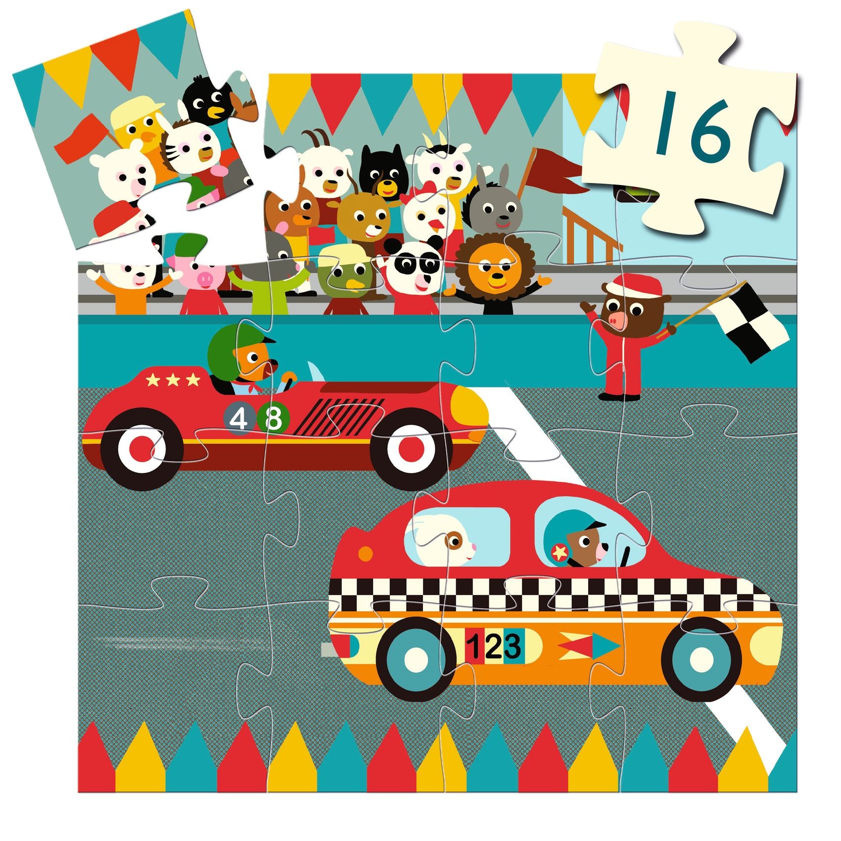 Puzzle Auto da Corsa - 16 pezzi